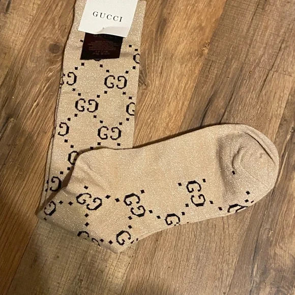 Gucci Tan GG Patterned Women’s Socks COMES WITH BOX - Picture 3 of 4